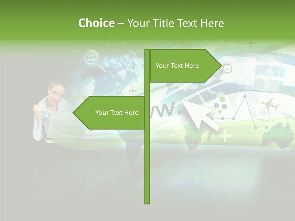 Data Surfing White PowerPoint Template