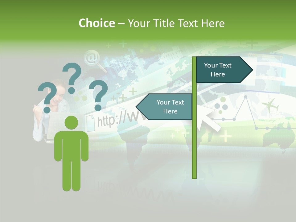 Data Surfing White PowerPoint Template
