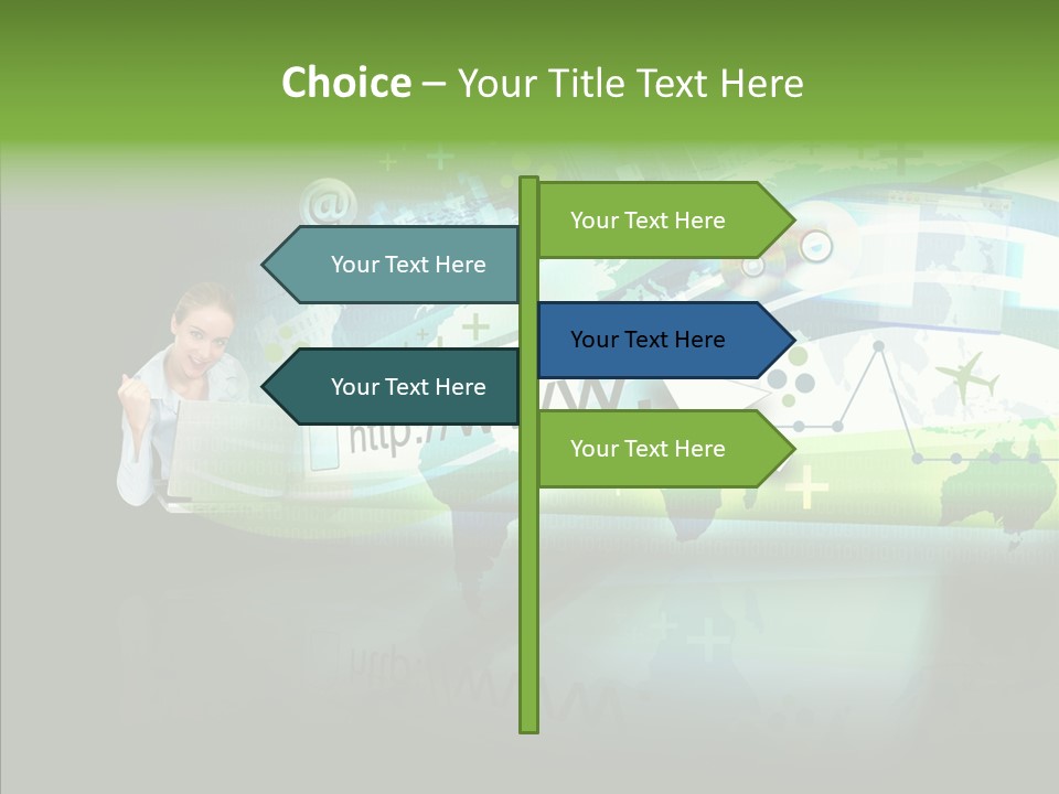 Data Surfing White PowerPoint Template