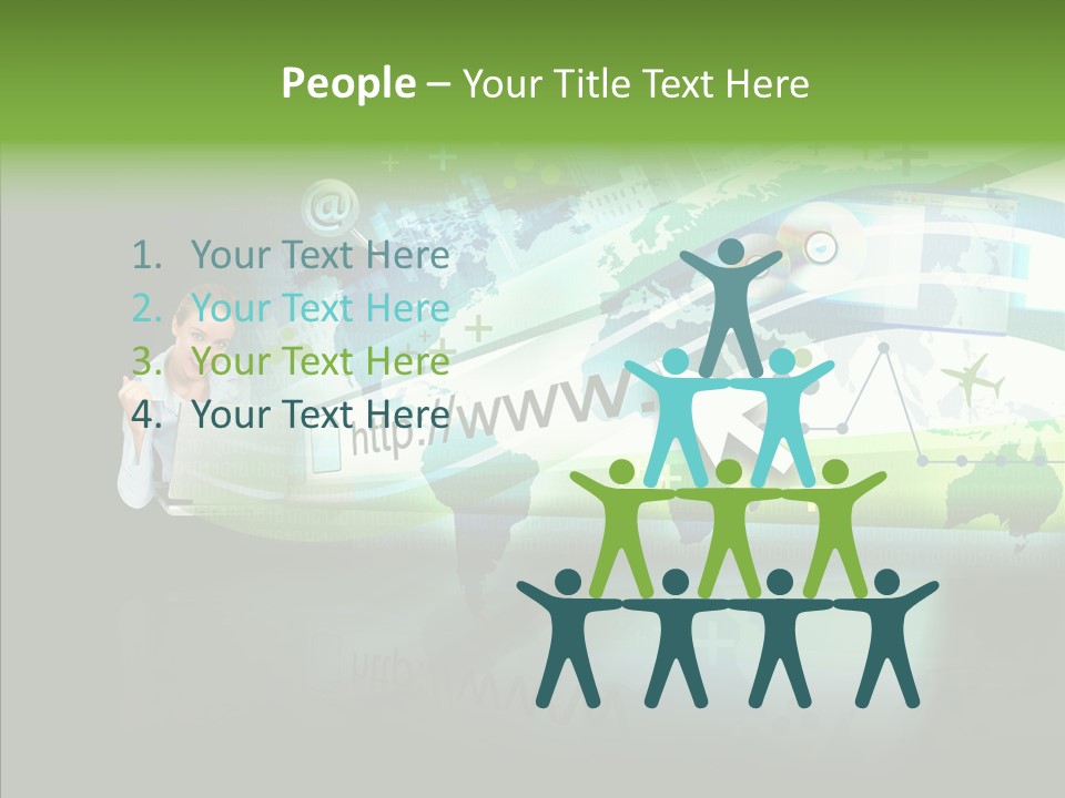 Data Surfing White PowerPoint Template