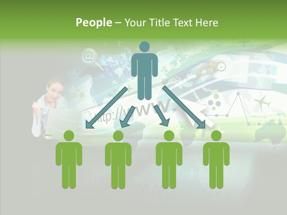 Data Surfing White PowerPoint Template