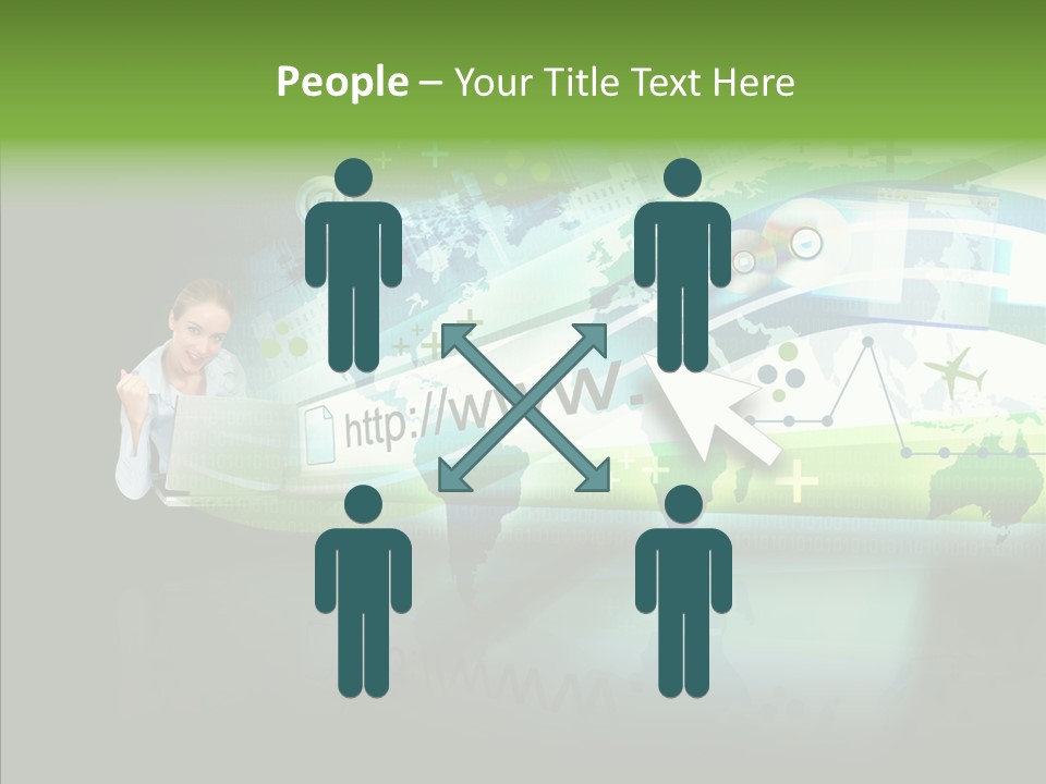 Data Surfing White PowerPoint Template