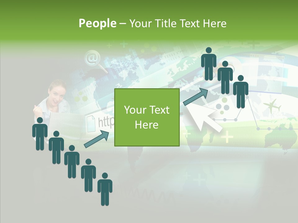 Data Surfing White PowerPoint Template