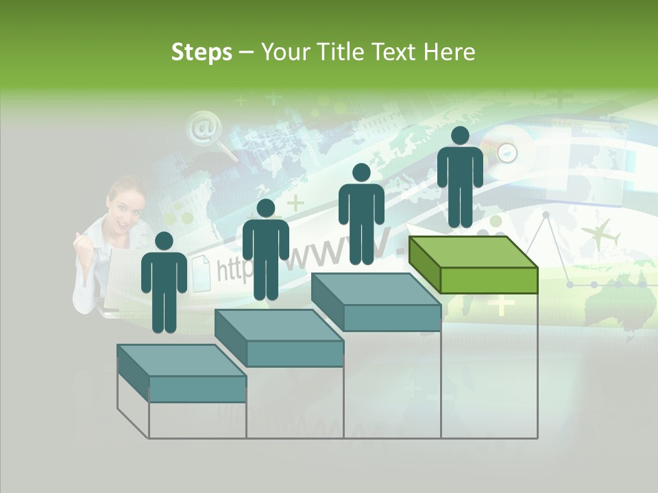 Data Surfing White PowerPoint Template