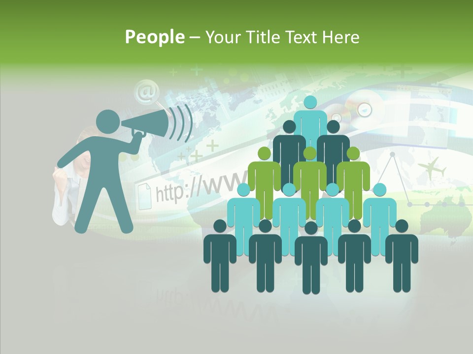 Data Surfing White PowerPoint Template