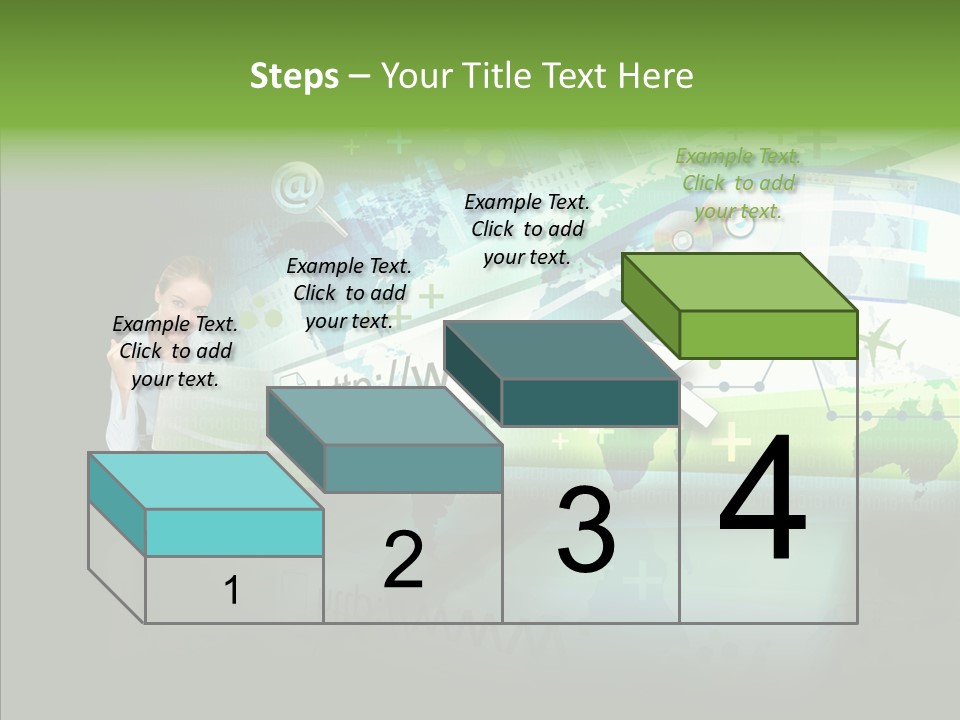 Data Surfing White PowerPoint Template