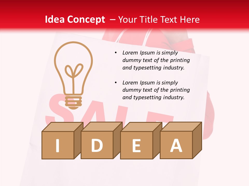 Close Up Blonde Shopping Bag PowerPoint Template