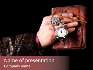 Omnibus Brown Leather Jacket PowerPoint Template