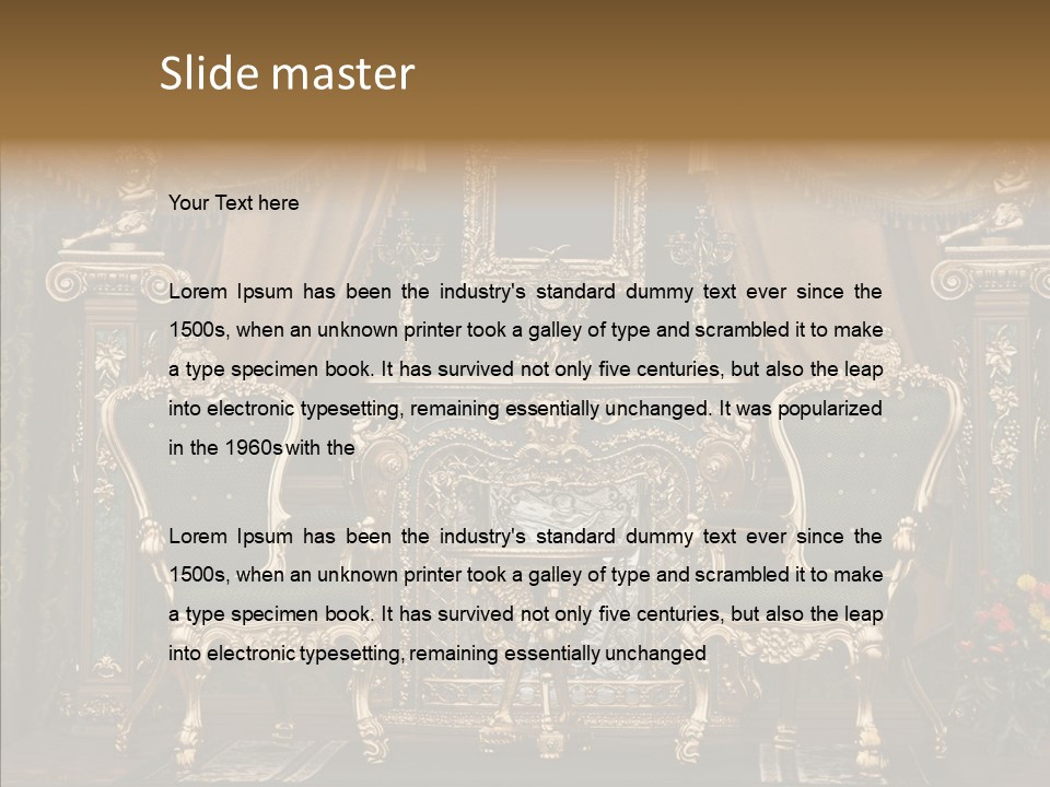 Gold Grunge Curtain PowerPoint Template