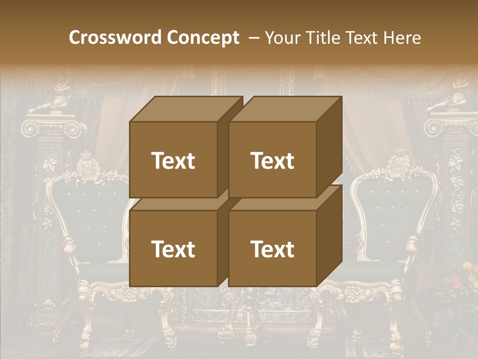 Gold Grunge Curtain PowerPoint Template