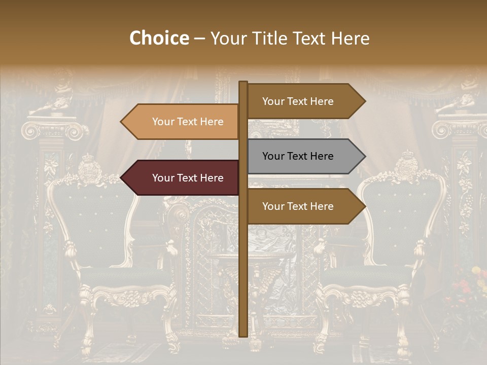 Gold Grunge Curtain PowerPoint Template