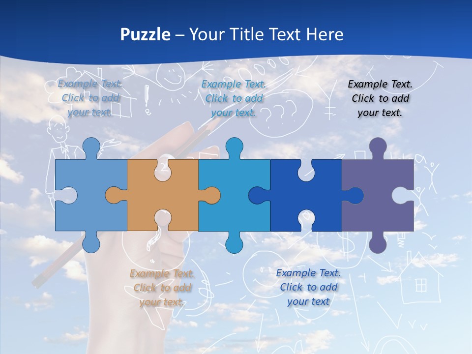 Palmen Insel Pool PowerPoint Template