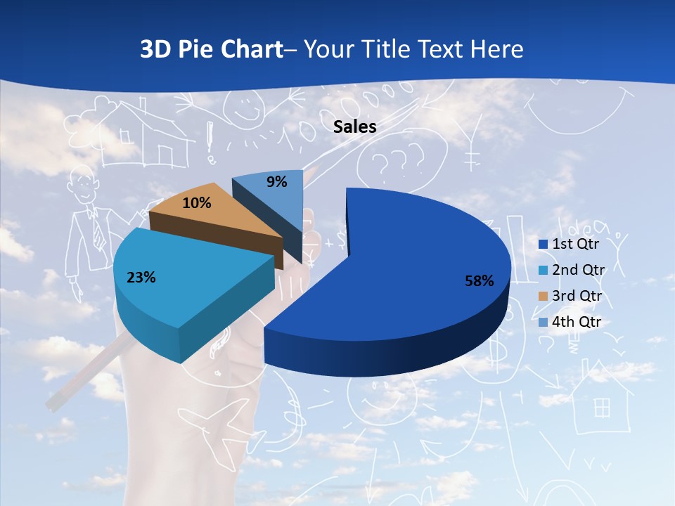 Palmen Insel Pool PowerPoint Template