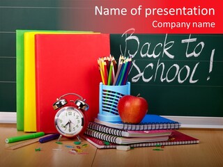 Backpack Blackboard Exhibition PowerPoint Template