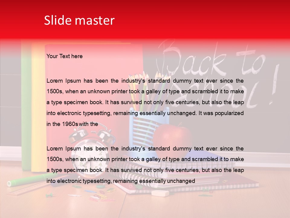 Backpack Blackboard Exhibition PowerPoint Template