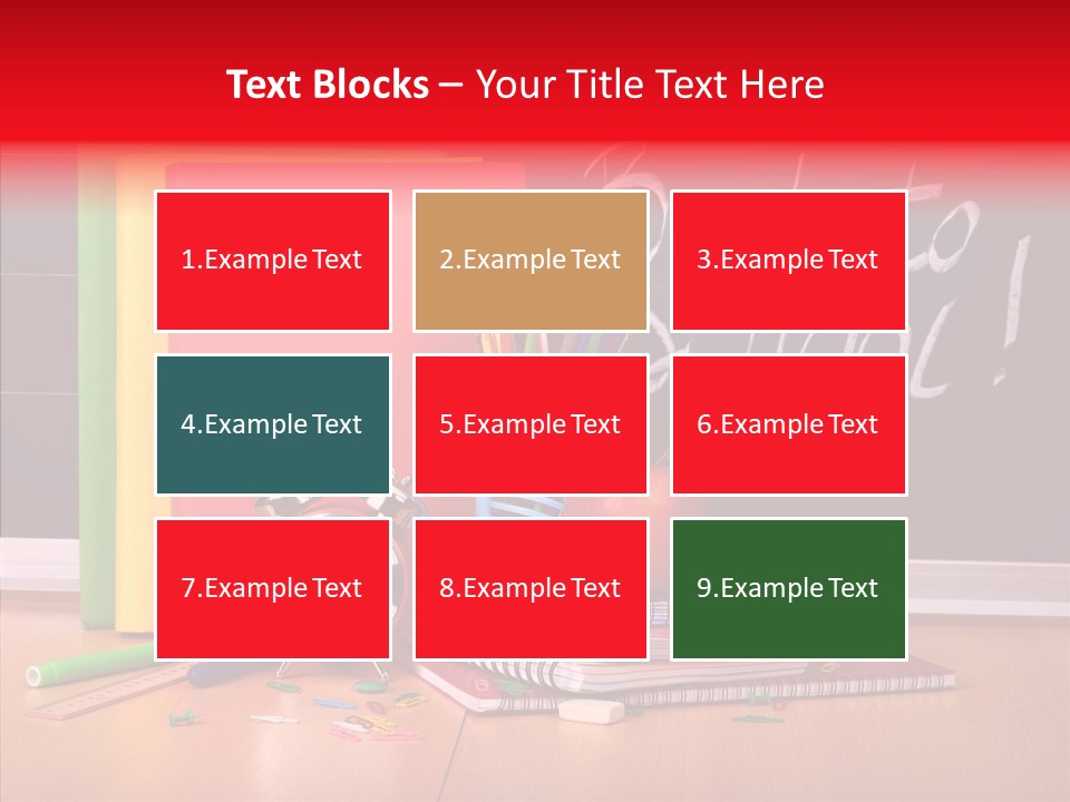 Backpack Blackboard Exhibition PowerPoint Template
