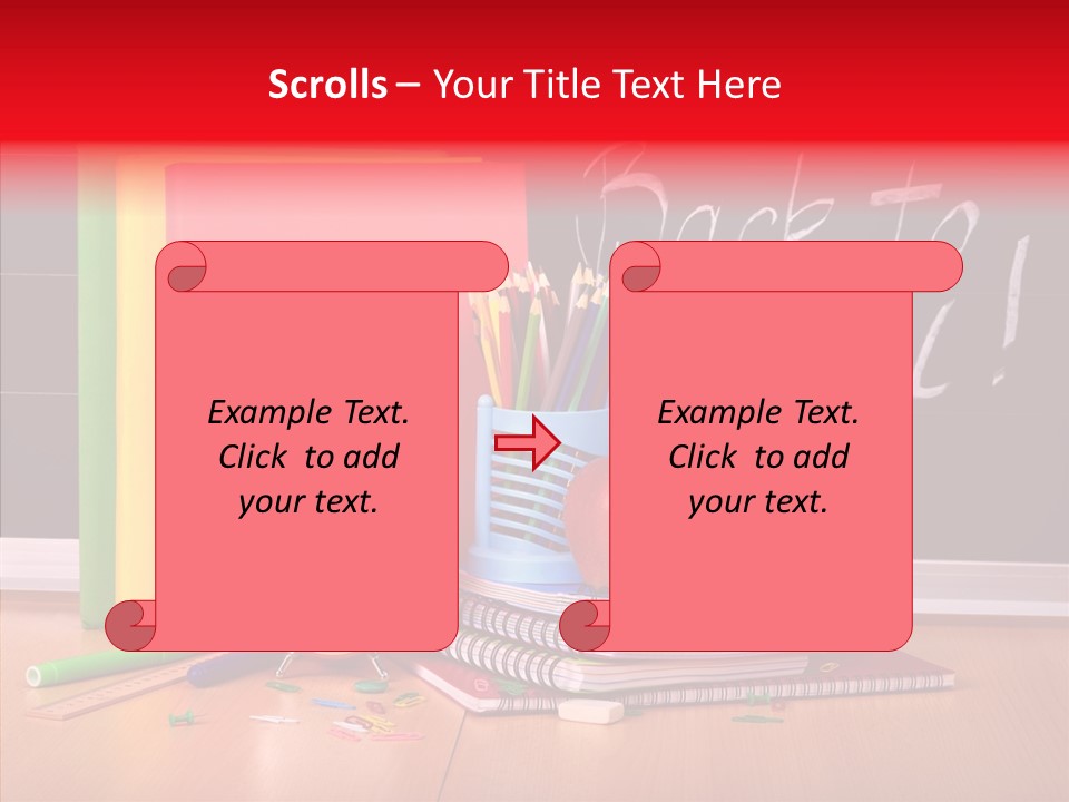 Backpack Blackboard Exhibition PowerPoint Template