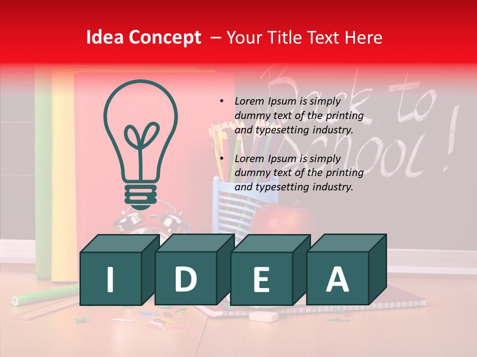 Backpack Blackboard Exhibition PowerPoint Template