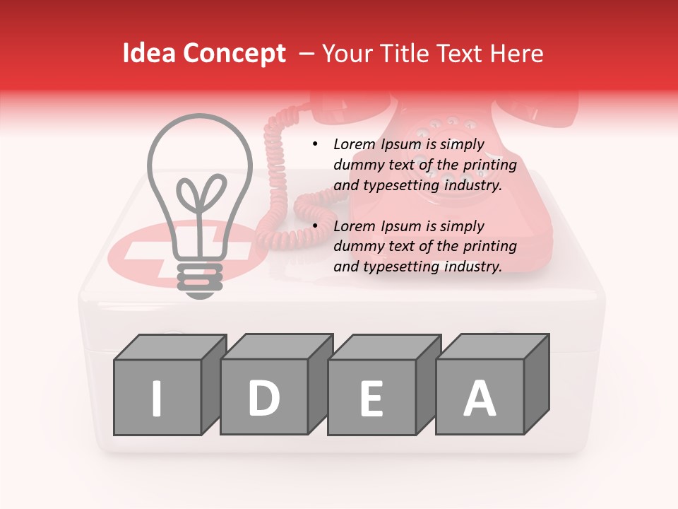 Red Render Isolated PowerPoint Template