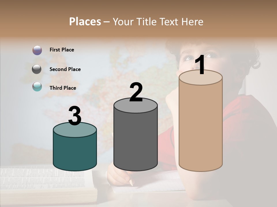 Reading Desk Male PowerPoint Template