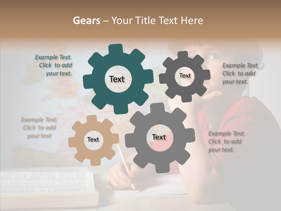 Reading Desk Male PowerPoint Template
