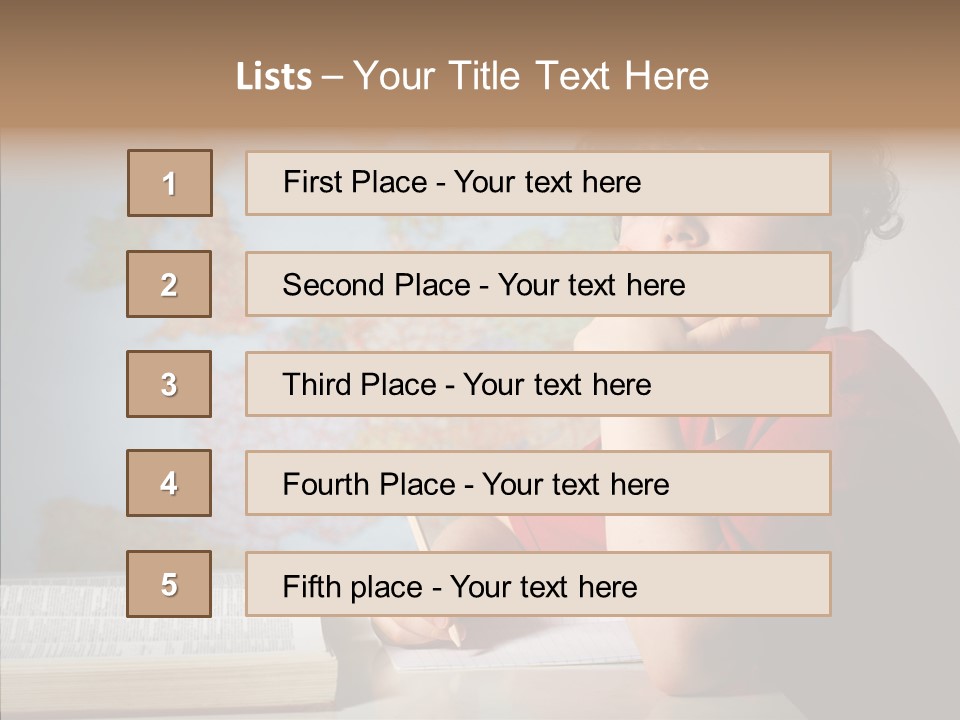 Reading Desk Male PowerPoint Template