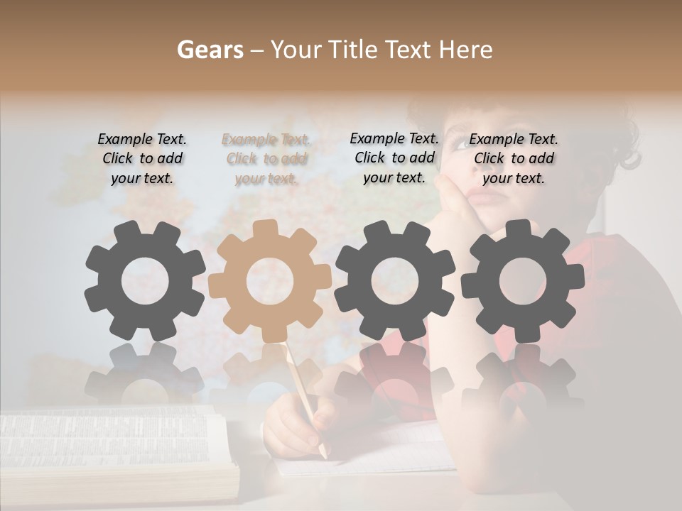Reading Desk Male PowerPoint Template
