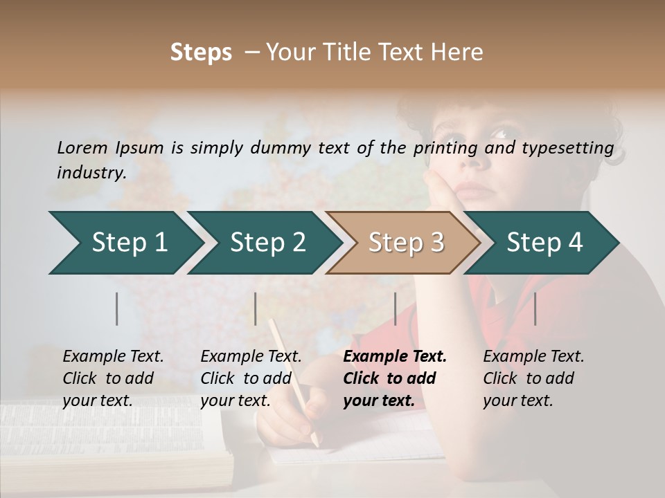 Reading Desk Male PowerPoint Template