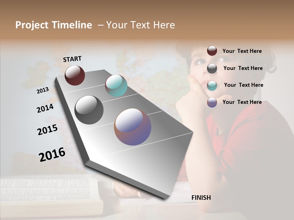 Reading Desk Male PowerPoint Template