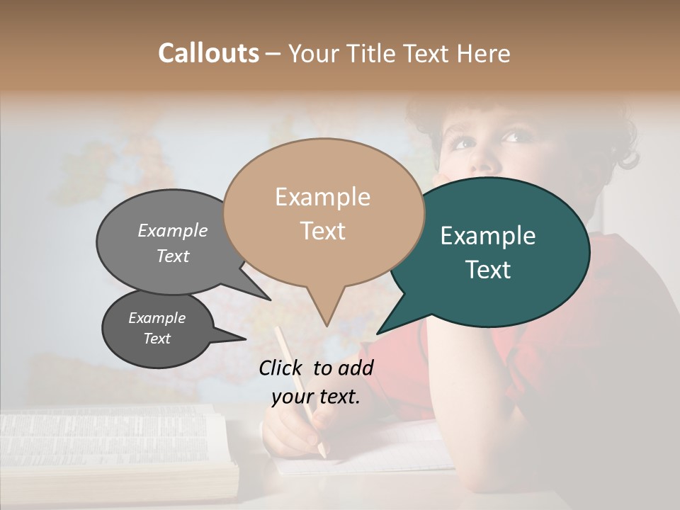 Reading Desk Male PowerPoint Template