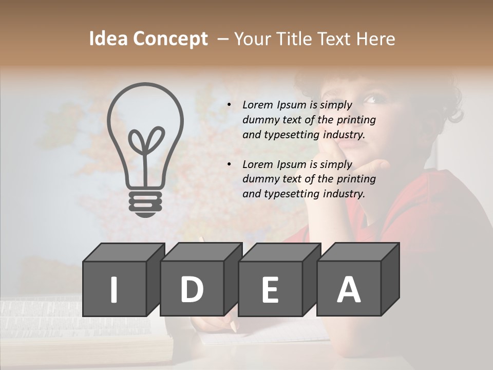 Reading Desk Male PowerPoint Template