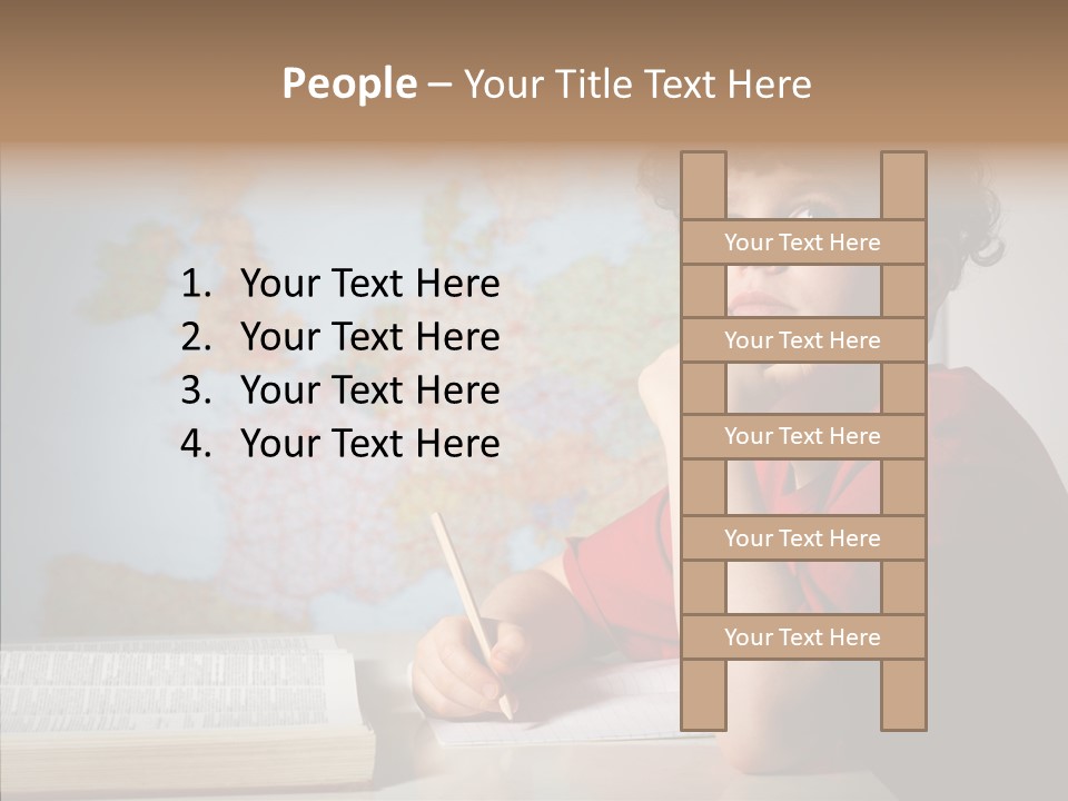 Reading Desk Male PowerPoint Template