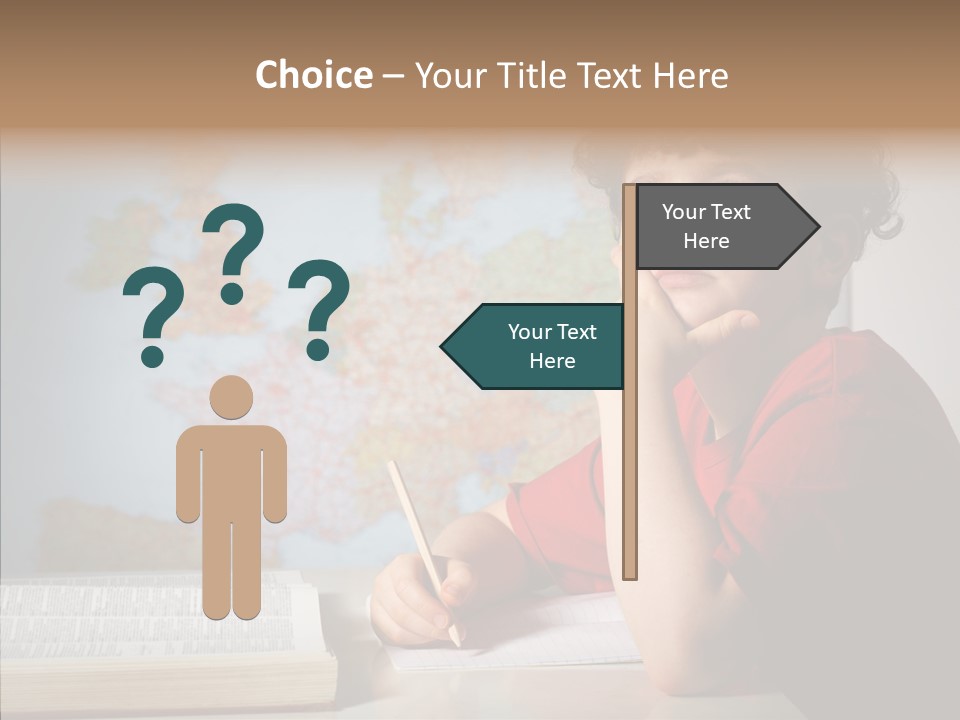 Reading Desk Male PowerPoint Template