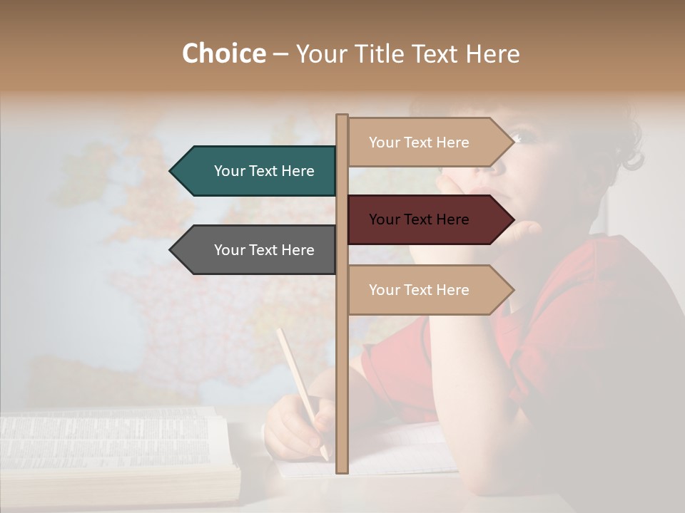 Reading Desk Male PowerPoint Template