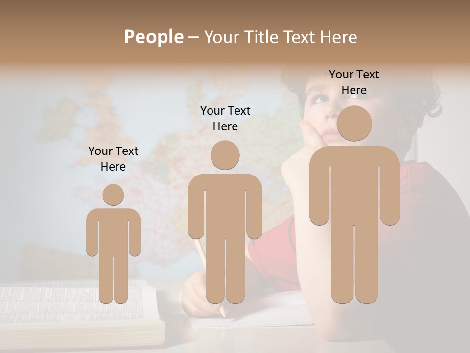 Reading Desk Male PowerPoint Template