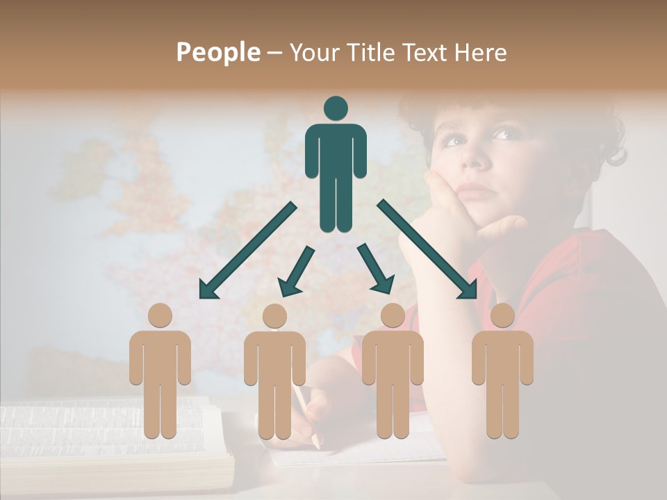 Reading Desk Male PowerPoint Template