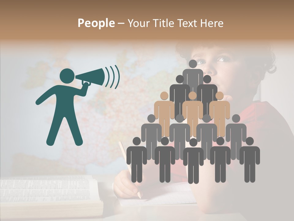 Reading Desk Male PowerPoint Template