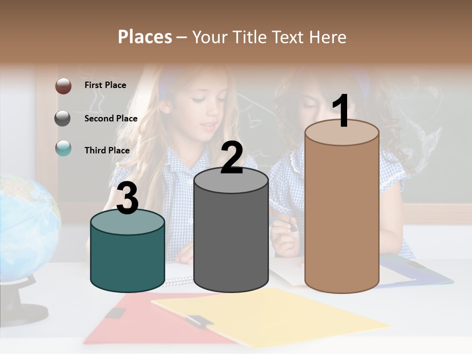 Kids Students In Classroom Helping Each Other PowerPoint Template