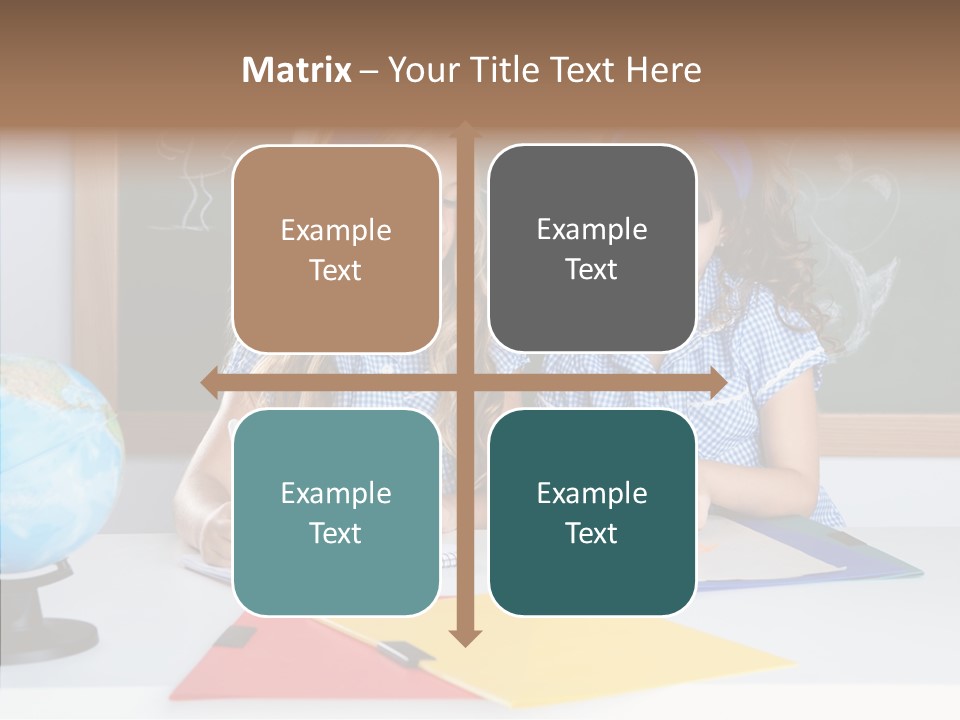 Kids Students In Classroom Helping Each Other PowerPoint Template