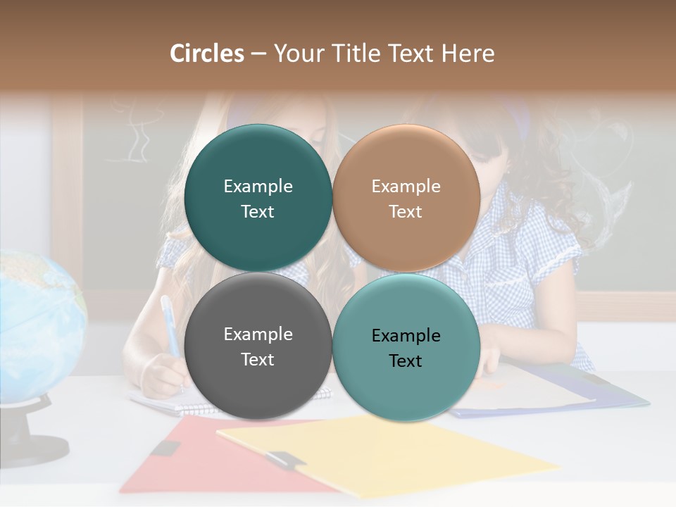 Kids Students In Classroom Helping Each Other PowerPoint Template