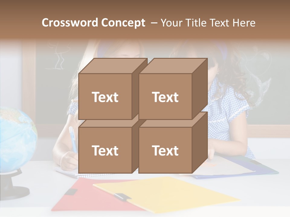 Kids Students In Classroom Helping Each Other PowerPoint Template