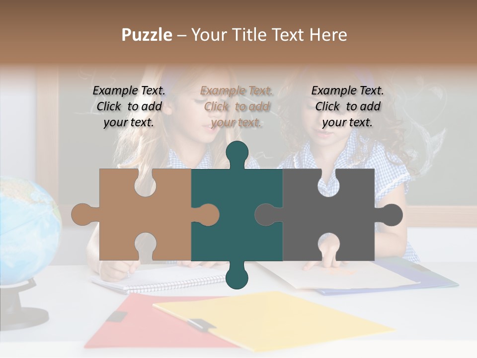 Kids Students In Classroom Helping Each Other PowerPoint Template