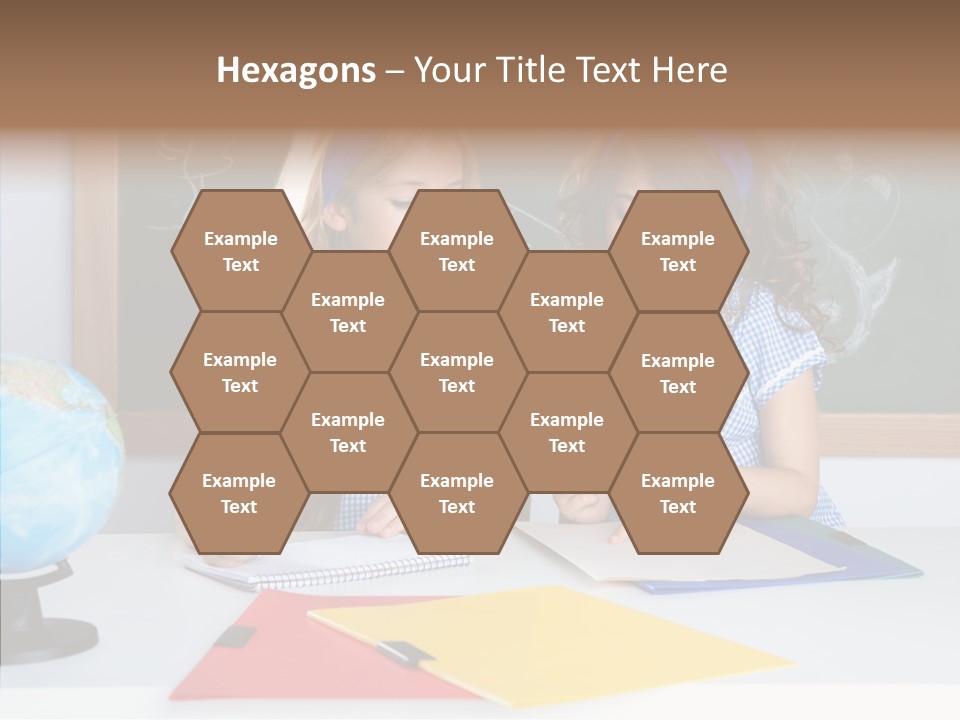 Kids Students In Classroom Helping Each Other PowerPoint Template