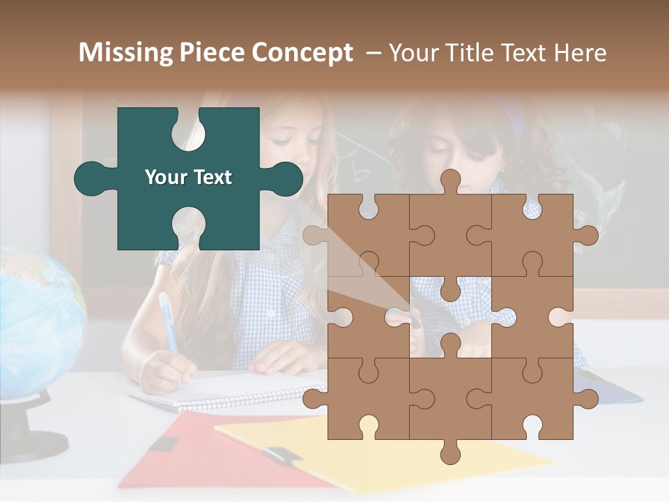 Kids Students In Classroom Helping Each Other PowerPoint Template