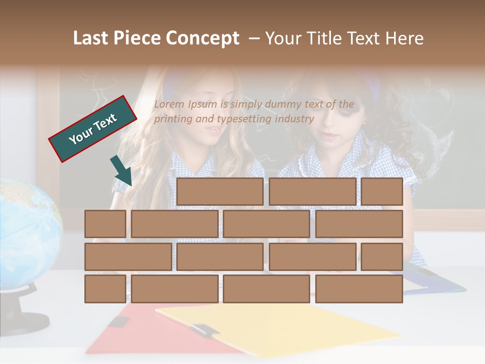 Kids Students In Classroom Helping Each Other PowerPoint Template