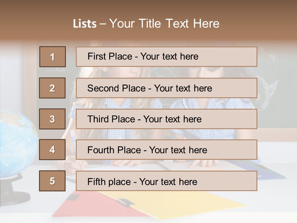 Kids Students In Classroom Helping Each Other PowerPoint Template