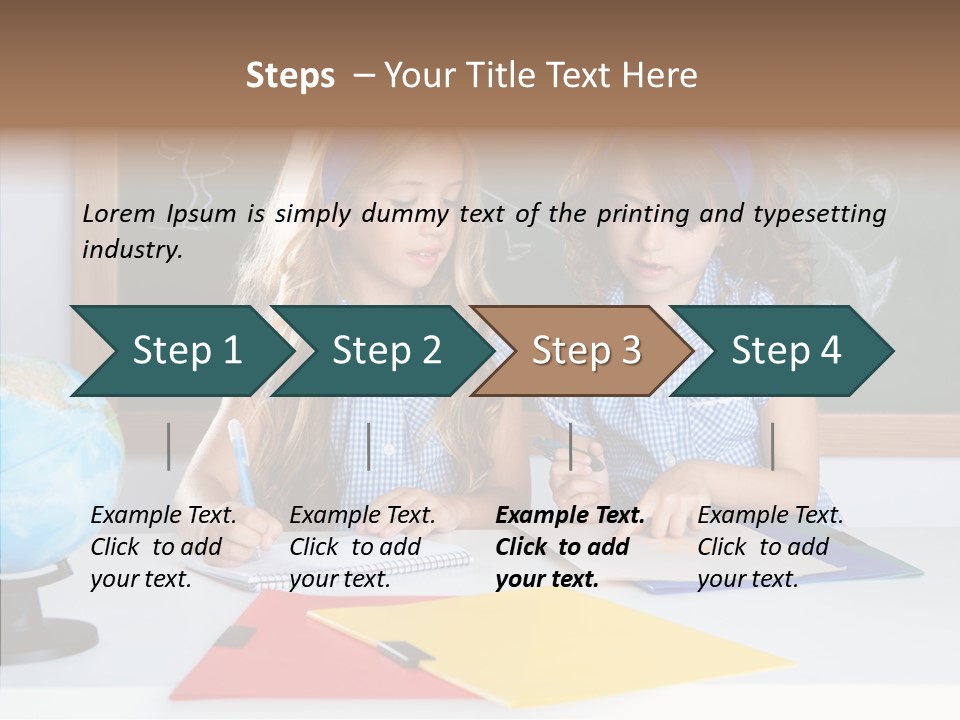 Kids Students In Classroom Helping Each Other PowerPoint Template