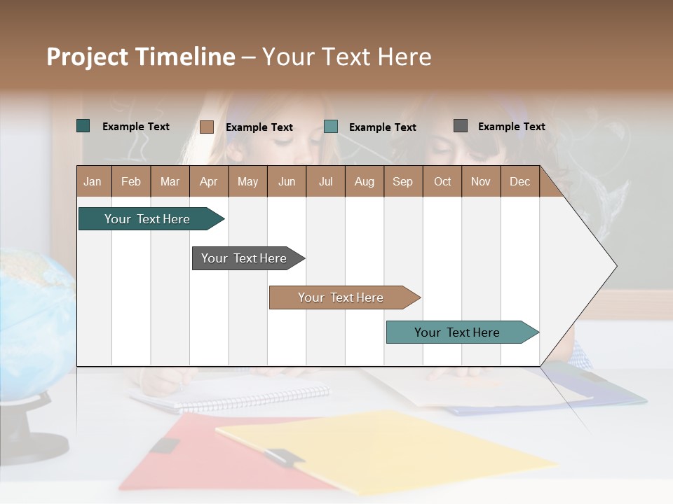 Kids Students In Classroom Helping Each Other PowerPoint Template