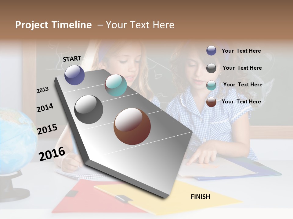 Kids Students In Classroom Helping Each Other PowerPoint Template