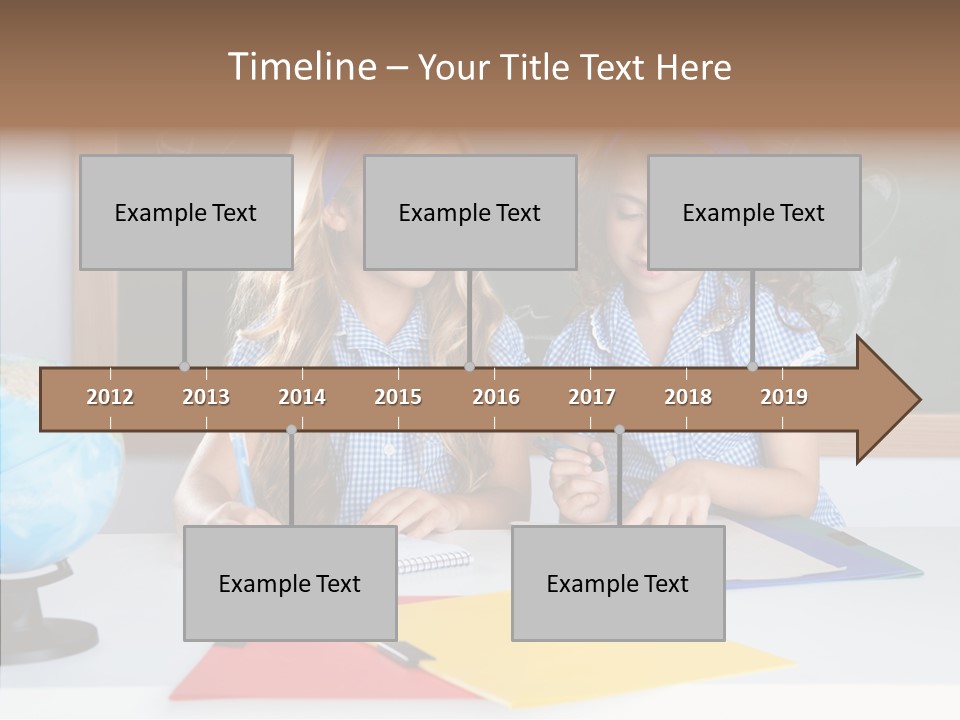 Kids Students In Classroom Helping Each Other PowerPoint Template